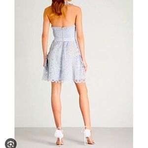 Pale blue floral mini dress